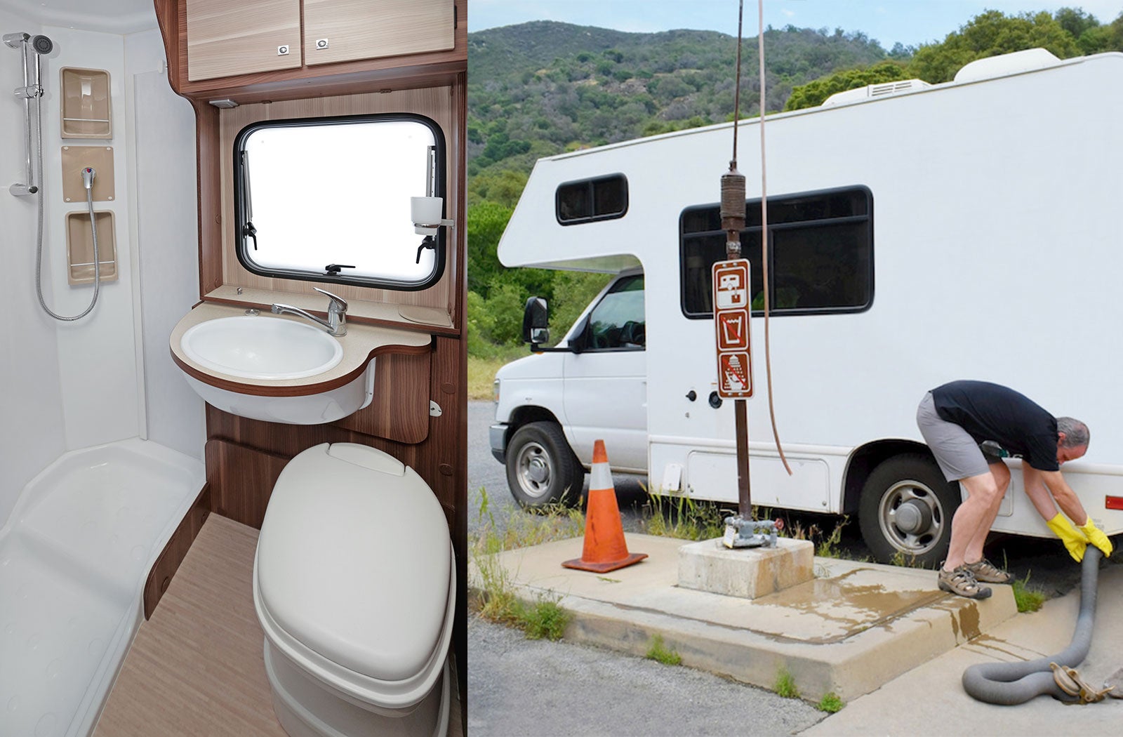 Portable RV/camper toilet and holding tank setup in Lansdale, Pennsylvania